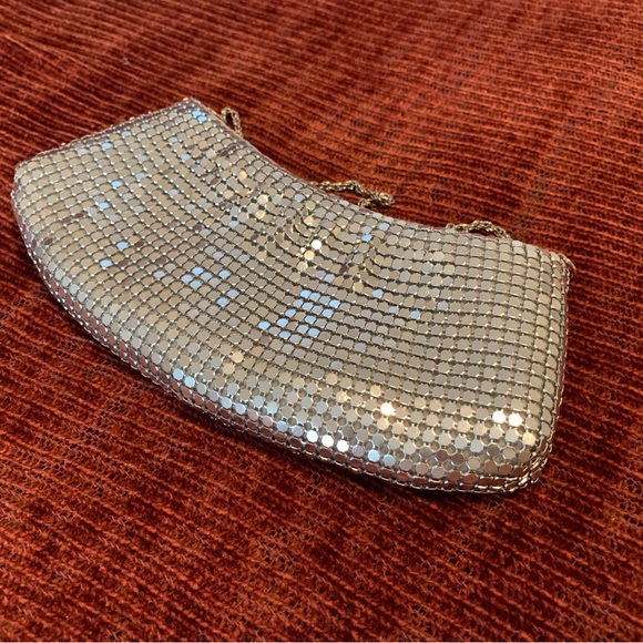Metallic Silver Aluminum Mesh Clutch